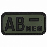 Нашивка гр. крови Velcro Patch "AB NEG"  3D/Black- OD green/MFH